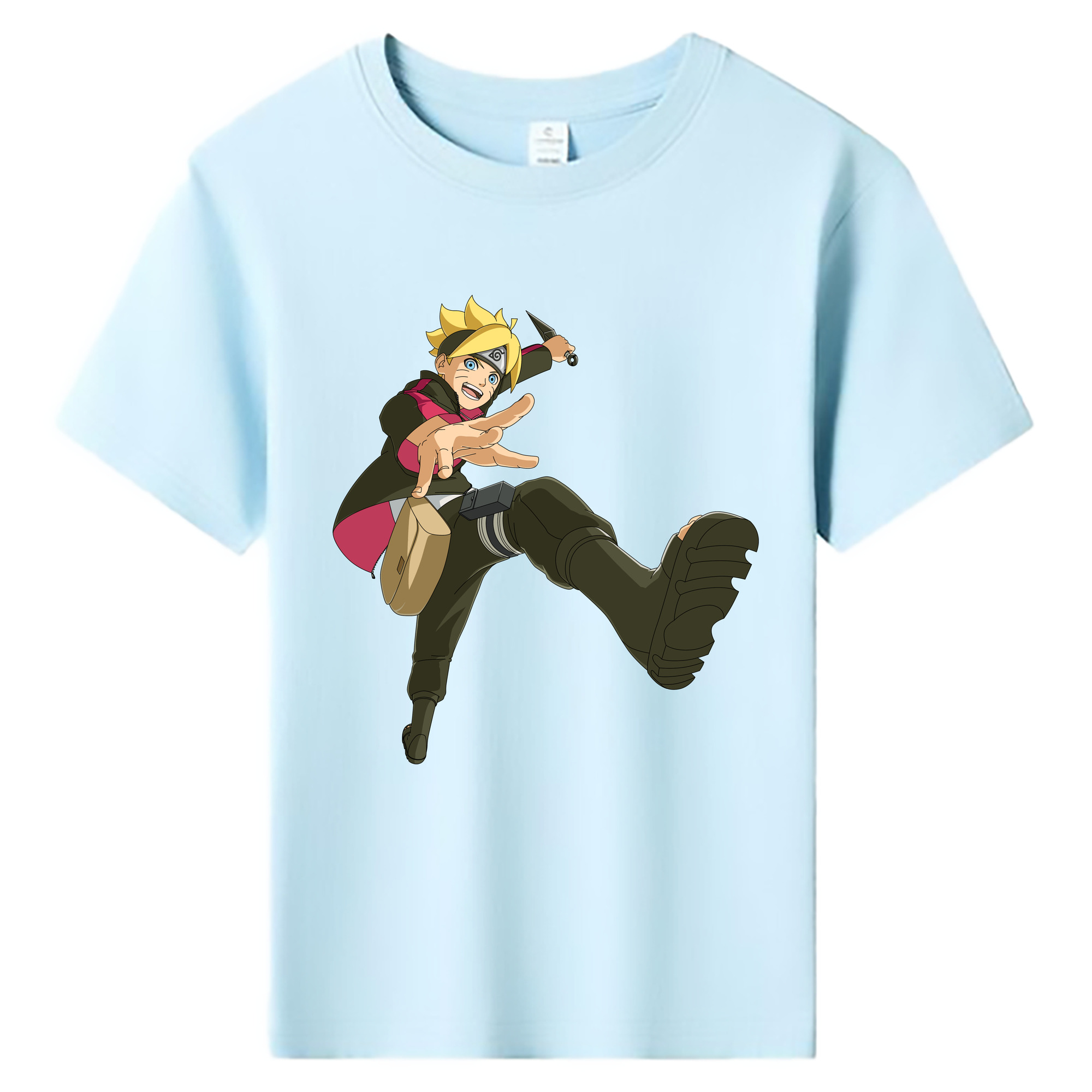（画像用） NARUTO -ナルト- うずまき ボルト Uzumaki Boruto 綿100％キッズTシャツ（フロントプリント）
